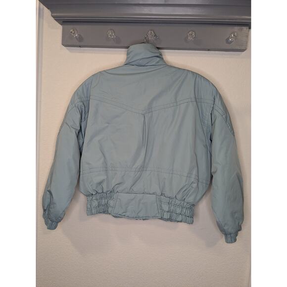 Vintage 80s 90s Y2K OBERMEYER Anita Powder Blue Crop Puffer Jacket Ladie Size 12 - Picture 4 of 12